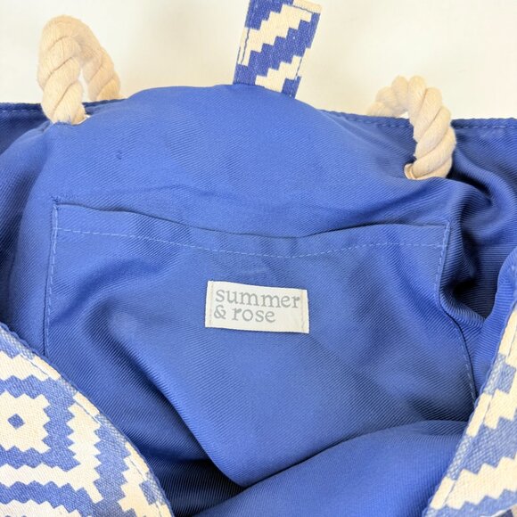 Summer & Rose Woven Rope-Handle Canvas Tote Bag - Picture 4 of 7